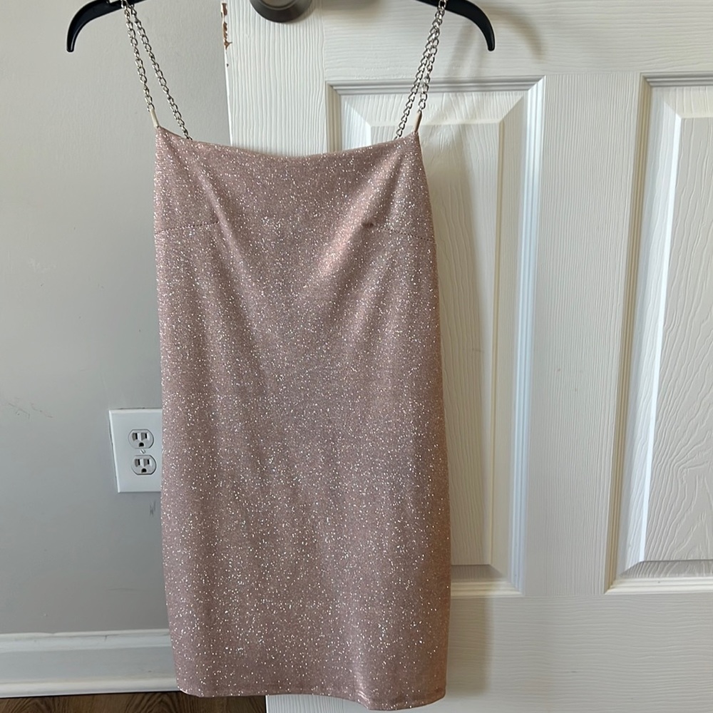 New without tag, rose gold dress for evening party